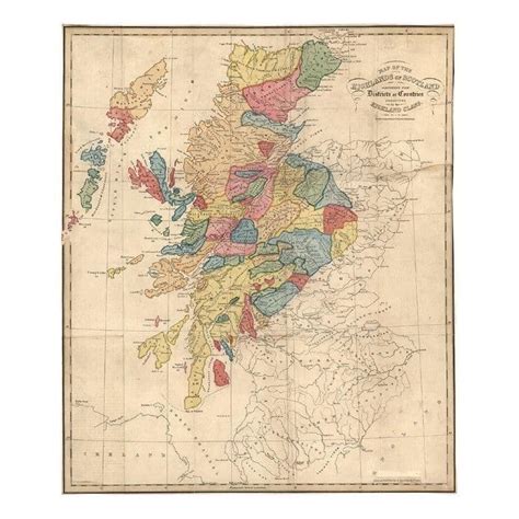 Map of the Highlands of Scotland denoting the districts or counties inhabited by the Highland Clans