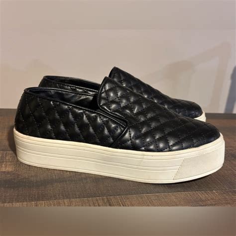 Candie S Shoes New Candies Black Quilted Leather Slip On Platform Sneakers 85 Poshmark