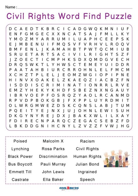 Civil Rights Word Search