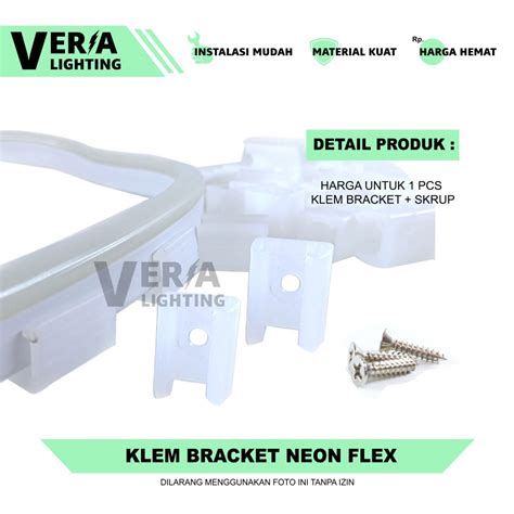 Jual Klem Bracket Neon Flex Led V V Tatakan Lampu Selang Neon