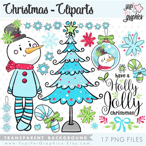 Christmas Clipart Snowman Clipart COMMERCIAL USE Clipart - Etsy