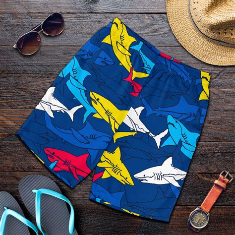 Shark Color Pattern Mens Shorts Jorjune