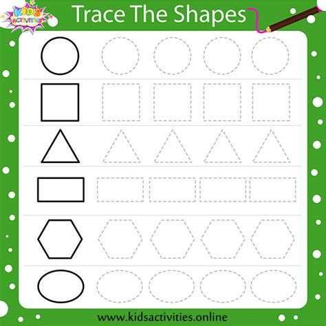 Free Printable Tracing Shapes Worksheets For Preschool ⋆ Kids Activities