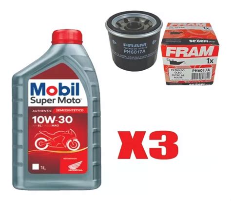 Kit Troca Oleo E Filtro Cb1000r Mobil 10w30 Semissintetico