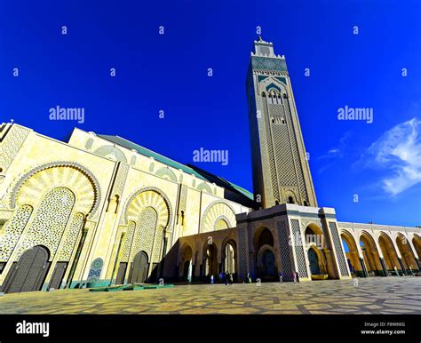 Casablanca Marocco Moschea Hassan Ii Vista Esterna Foto Stock Alamy