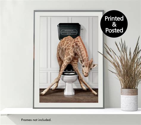 Giraffe On Toilet Giraffe Victorian Toilet Funny Bathroom Etsy UK