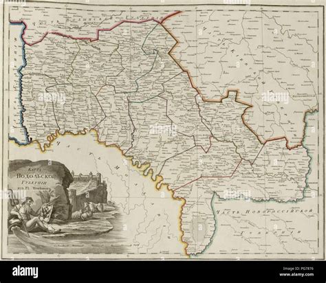 Atlas of Russian Empire (1800). Podolia governorate Stock Photo - Alamy