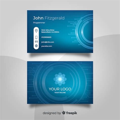 Free Vector Technology Business Card Template