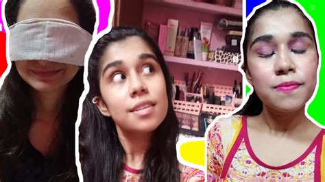 Blindfolded Makeup 💄challenge😂 Youtube