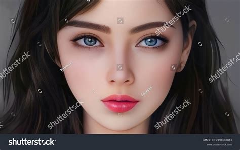 Portrait Beautiful Young Girl Black Hair Stock Illustration 2191683843 Shutterstock