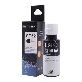 HP Refill Ink Dye Ink GT51 GT52 For HP Deskjet GT 5810 5820 70ml