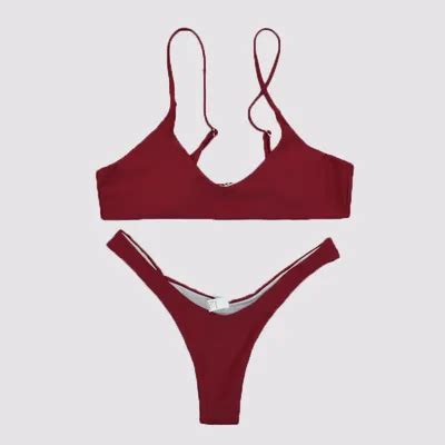 Sexy Thong Micro Bikinis Women Swimsuits Solid Push Up Swimwear Female Bikini Set Women Tiny