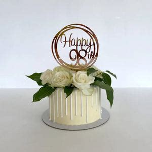 Acrylic Rose Gold 'Happy 98th' Birthday Cake Topper