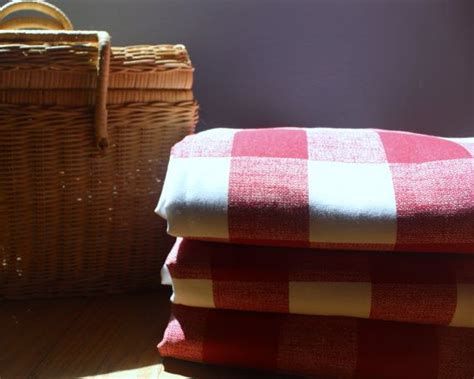 Waterproof Picnic Blanket New Fabric Red Gingham Extra Large