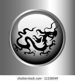 Vector Illustration Black Dragon Tattoo Logo Stock Vector (Royalty Free ...