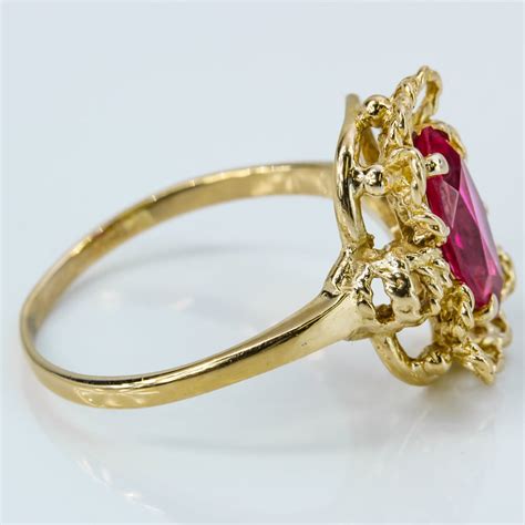 Karat Gold Red Stone Ring A V Pawn