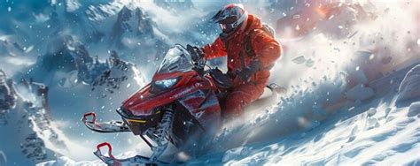 Premium Photo | A Rugged Snowmobile Racing Across Snowy Background