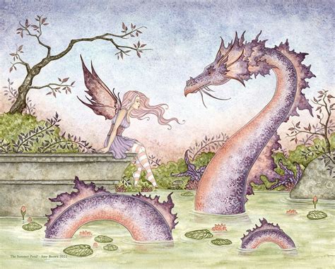 Signed 8x10 Print Summer Pond Dragon Fairy By Amy Brown Etsy