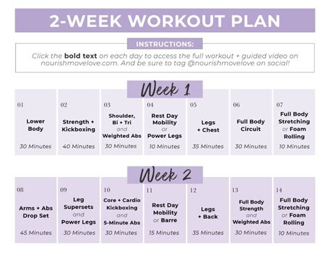 Free Monthly Workout Plan Pdf And Meal Plan Nourish Move Love