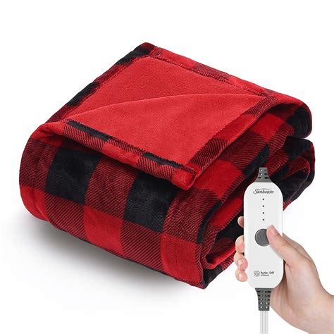 Sunbeam Heated Blanket Reversible Microplushsherpa Throw 50 X 60