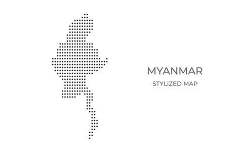 Premium Vector Dotted Map Of Myanmar In Stylized Minimalist Style