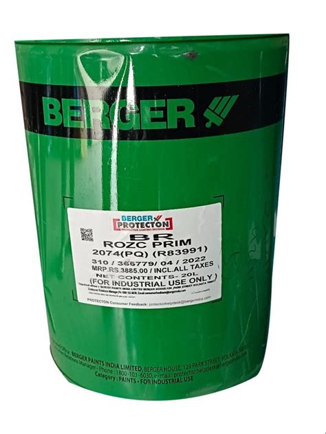 20L Berger BR ROZC Primer 20 Ltr At Rs 2500 Litre In Ahmedabad ID