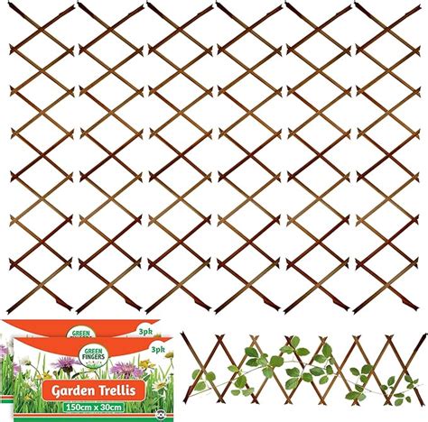 6pk Garden Trellis For Climbing Plants 150cm X 30cm Expanding Garden