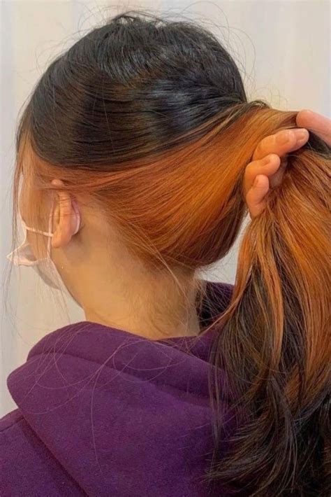 Orange Underdye Haarfarben Ideen Peekaboo Haarfarben Haarfarben