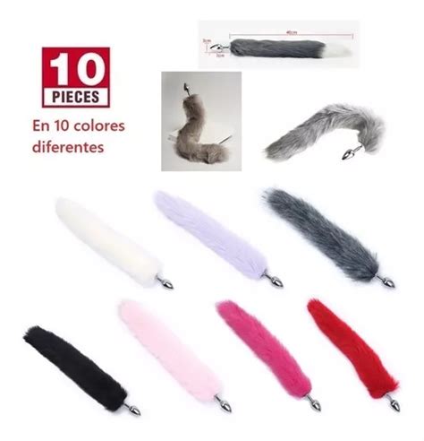 Casaamor Paquete 10 10 Colores Plug Anal Cola Acero 40cm Envío gratis