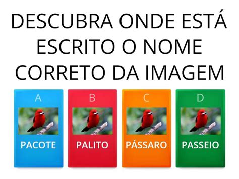 Escrita Correta Das Palavras Quiz