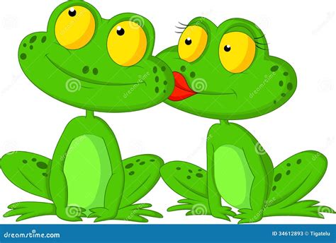 Frog Cartoon Kissing Stock Vector Illustration Of Courting 34612893