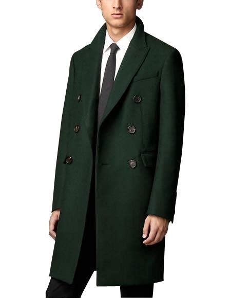 Olive Green Overcoat Wool Double Breasted Topcoat Carcoa