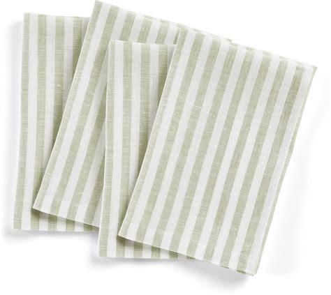 Amazon Solino Home Stripe Linen Napkins Set Of 4 100 Pure Linen