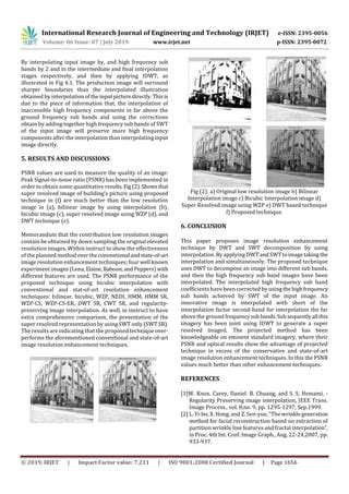 IRJET- Design of Image Resolution Enhancement by using DWT and SWT | PDF