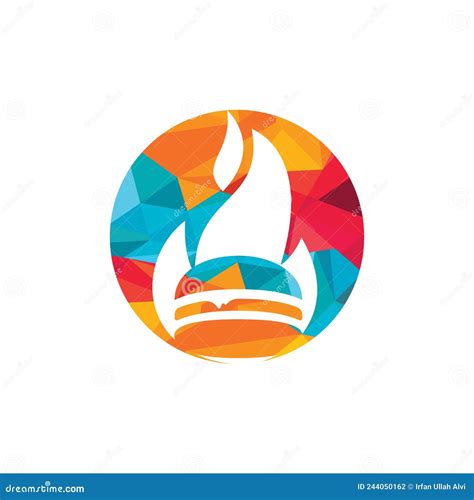Hot Burger Fire Vector Logo Design Template Spicy Food Burger Design Template Stock Vector