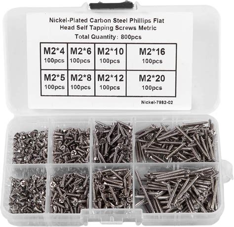 DaysAgo 800Pcs Steel Self Tapping Screw Assortment Kit Lock Nut Wood