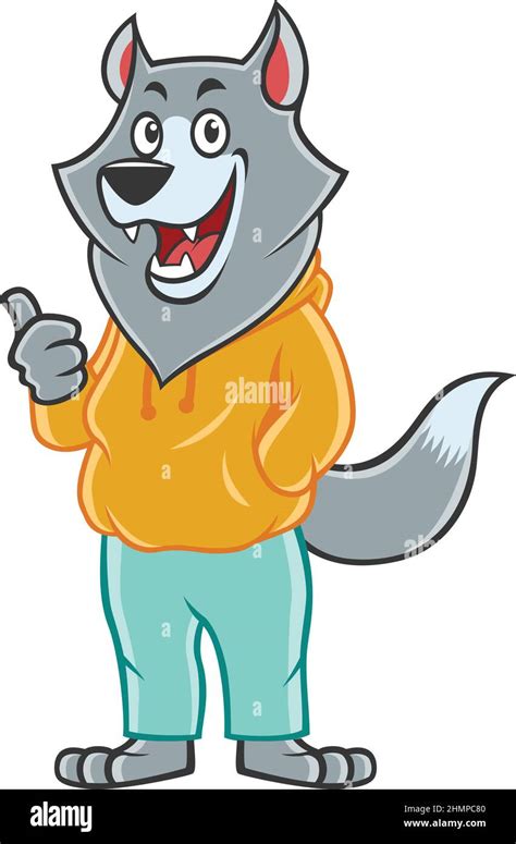 Funny Wolf Cartoon Character Design Stock Vector Image & Art - Alamy