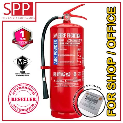 SIRIM Certified FireFighter SRI Eversafe 9KG ABC Dry Powder Type Fire