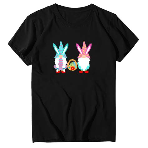 Utoimkio Women Happy Easter T Shirts Bunny Rabbit Graphic T Shirt Short