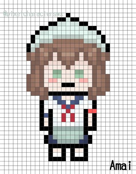 Пиксельная Амай из «yandere Simulator Anime Pixel Art Pixel Art