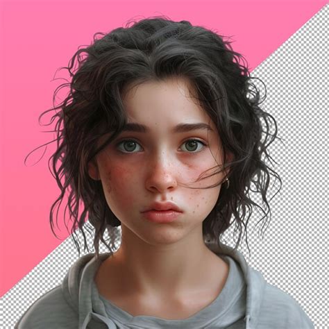 Fille Avec Une Expression Triste Sur Le Visage Png Psd Premium