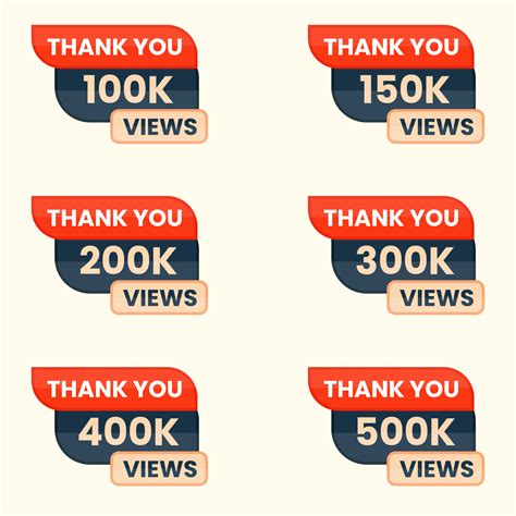 Views Sticker Label Clipart 100k Views To 500k Views Thank You 18991490