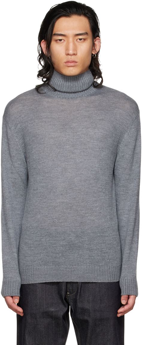 Jil Sander Gray High Neck Sweater Ssense Uk