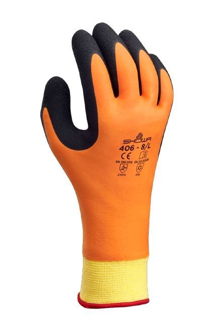 Showa 406 Cold Resistant Latex Gloves Orange Black Online Purchase