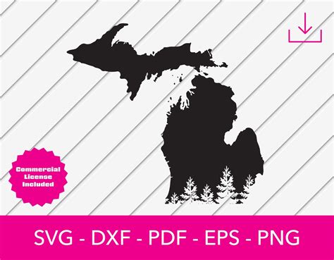 Michigan With Trees Svg Forest Svg Michigan State Svg - Etsy in 2022 ...