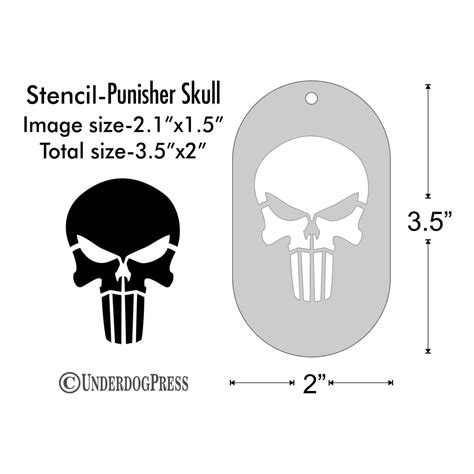 Printable Punisher Skull Stencil