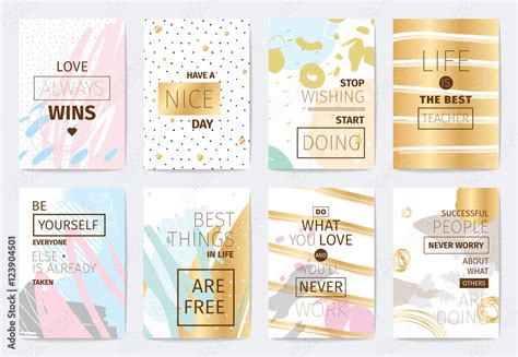 Set of cards with inspirational quotes. Stock Vector | Adobe Stock