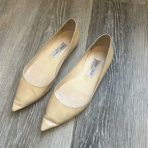 Jimmy Choo Shoes Jimmy Choo Nude Patent Pointy Flats Poshmark