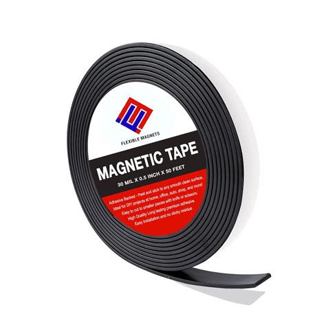 Magnetic Tape Roll With Adhesive Backing Strip Of Peel And Stick