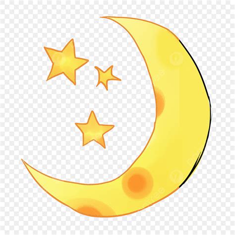 Yellow Moon Clipart Vector Hand Drawn Cartoon Yellow Moon Png Element